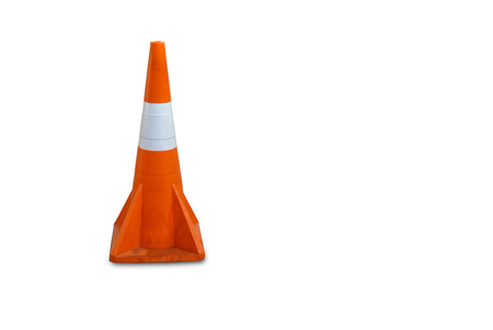 traffic cone isolated on white backgroundの写真素材