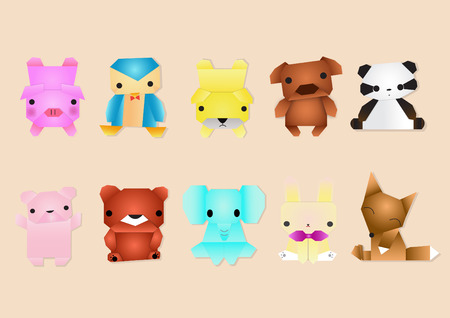Set of animals. Cartoon and vectorのイラスト素材