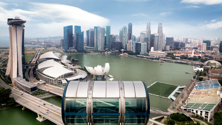 Marina bay from top of Singapore flyer, Singaporeのeditorial素材