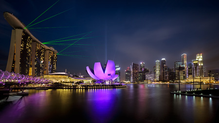 Singapore cityscape at nightのeditorial素材