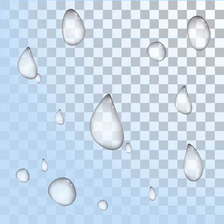 water drops realistic set isolated vector illustrationのイラスト素材
