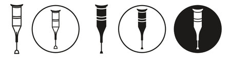 Crutches Icon vector set collection for web vector set collection for app uiのイラスト素材