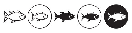Fish Icon vector set collection for web vector set collection for app uiのイラスト素材