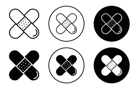 Adhesive plaster icon vector logo set collection for web app uiのイラスト素材