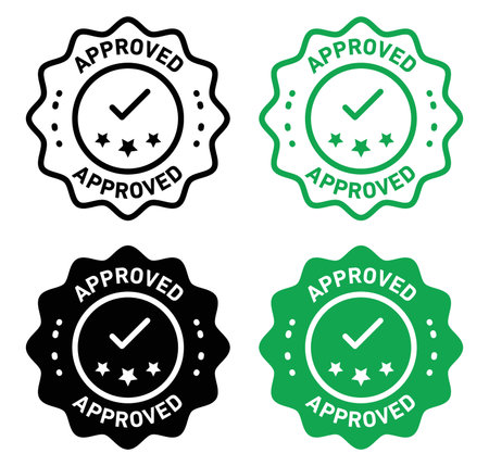 Approved stamp vector logo set collection for web app uiのイラスト素材