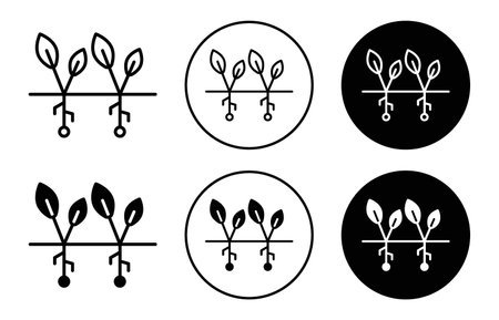 Growing plants technology icon vector logo set collection for web app uiのイラスト素材