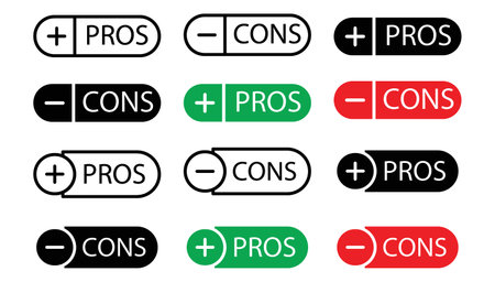 Pros and cons icon vector logo set collection for web app uiのイラスト素材