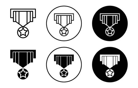 Military medal Icon vector logo set collection for web app uiのイラスト素材