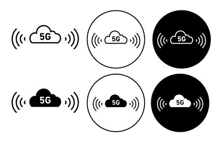 5G symbol icon vector logo set collection for web app uiのイラスト素材