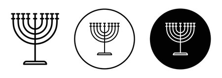 Jewish Candles icon vector logo set collection for web app uiのイラスト素材