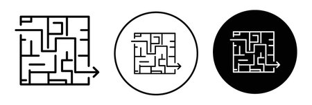 Maze icon vector logo set collection for web app ui