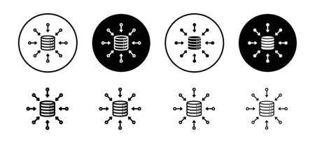 Data aggregation icon vector logo set collection for web app uiのイラスト素材