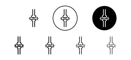 Human knee bone joint icon vector logo set collection for web app uiのイラスト素材
