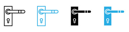 Door handle icon vector logo set collection for web app uiのイラスト素材