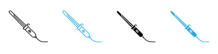 Hair curler icon vector logo set collection for web app uiのイラスト素材