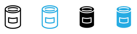 Tin can icon vector logo set collection for web app uiのイラスト素材