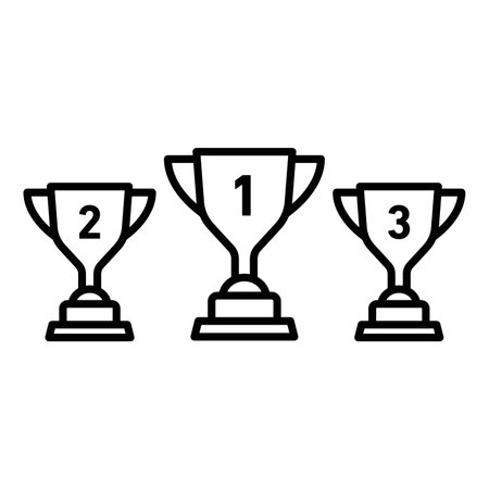 First second Third prize trophy cup icon vector logo set collection for web app uiのイラスト素材