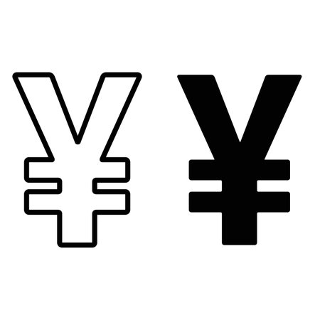 Japanese yen currency icon vector logo set collection for web app uiのイラスト素材