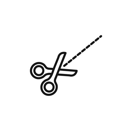 Scissors with cut lines icon vector logo set collection for web app uiのイラスト素材