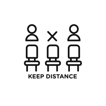 Social distancing sitting icon vector logo set collection for web app uiのイラスト素材