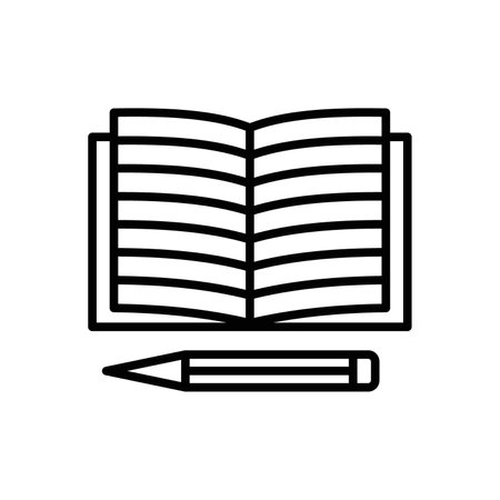 Homework icon logo sign vector outline in black and white colorのイラスト素材