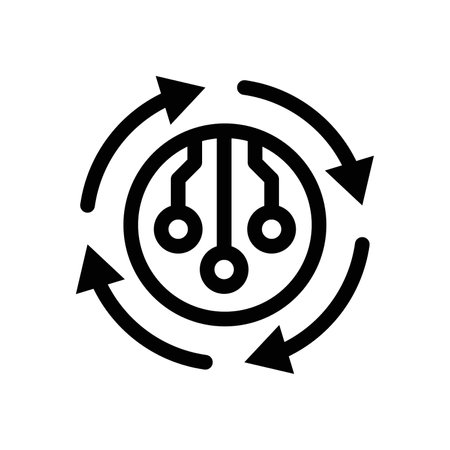 Autonomous control icon logo sign vector outline in black and white colorのイラスト素材