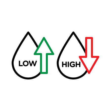Low and high cholesterol icon   sign vector outline in black and white colorのイラスト素材