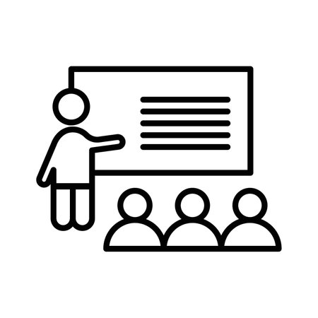 Coaching icon   sign vector outline in black and white colorのイラスト素材