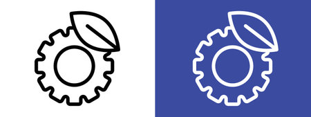 Ecology icon logo sign vector outline in black and white colorのイラスト素材