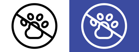 Forbidden dog pet sign logo sign vector outline in black and white colorのイラスト素材