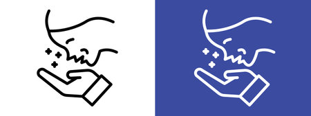 Face washing icon logo sign vector outline in black and white colorのイラスト素材