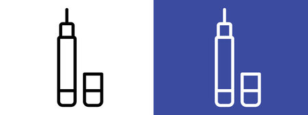 Eyeliner icon logo sign vector outline in black and white colorのイラスト素材