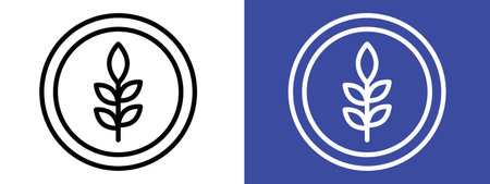 Fibre icon logo sign vector outline in black and white colorのイラスト素材