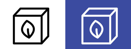 Eco packaging icon logo sign vector outline in black and white colorのイラスト素材
