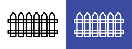 Fence icon logo sign vector outline in black and white colorのイラスト素材