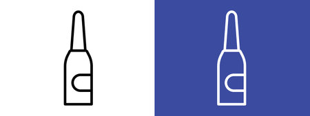 Eyeliner bottle icon logo sign vector outline in black and white colorのイラスト素材