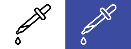 Dropper pipette Icon logo sign vector outline in black and white colorのイラスト素材