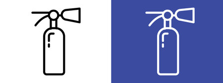 Fire extinguisher icon logo sign vector outline in black and white colorのイラスト素材