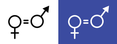 Gender equality icon logo sign vector outline in black and white colorのイラスト素材