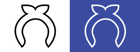 Headband icon logo sign vector outline in black and white colorのイラスト素材