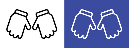 Gloves icon logo sign vector outline in black and white colorのイラスト素材