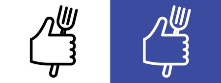 Good food icon logo sign vector outline in black and white colorのイラスト素材