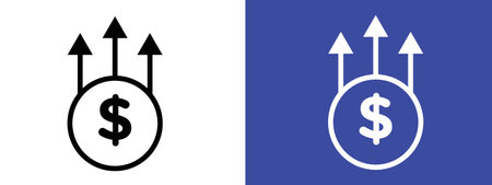 Interest growth icon logo sign vector outline in black and white colorのイラスト素材