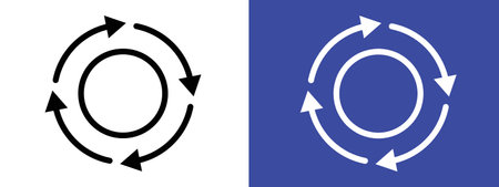 Life cycle icon logo sign vector outline in black and white colorのイラスト素材