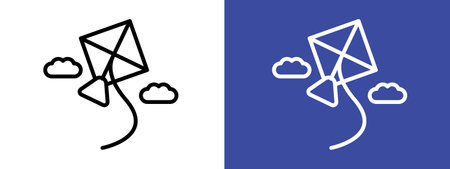 Makar sankranti icon logo sign vector outline in black and white colorのイラスト素材