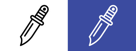 knife icon logo sign vector outline in black and white colorのイラスト素材