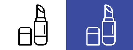 Lipstick icon logo sign vector outline in black and white colorのイラスト素材