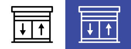 Jalousie icon logo sign vector outline in black and white colorのイラスト素材