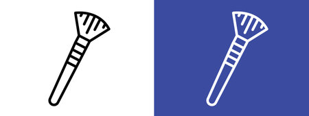 Makeup brush icon logo sign vector outline in black and white colorのイラスト素材
