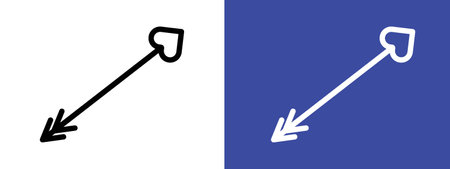 Love arrow icon logo sign vector outline in black and white colorのイラスト素材